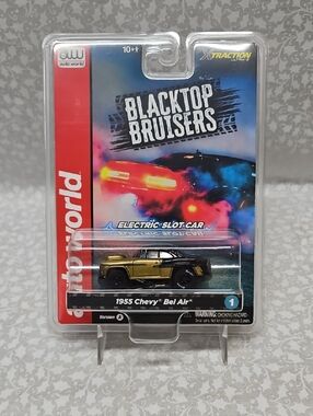 autoworld 1955 Chevy Bel Air Xtraction Slot Car Version A BlackTop Bruisers